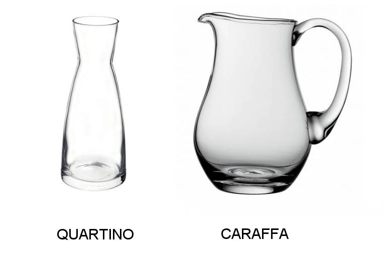 italian quartino and caraffa