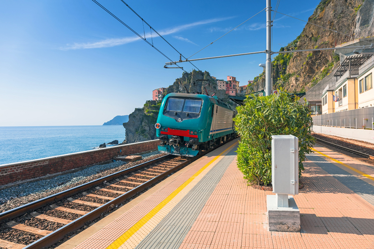 An italian train in Liguria