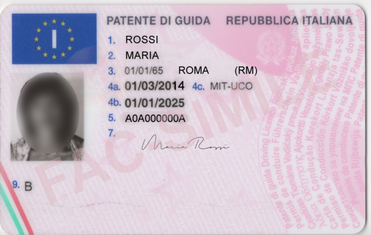 Italian driver license