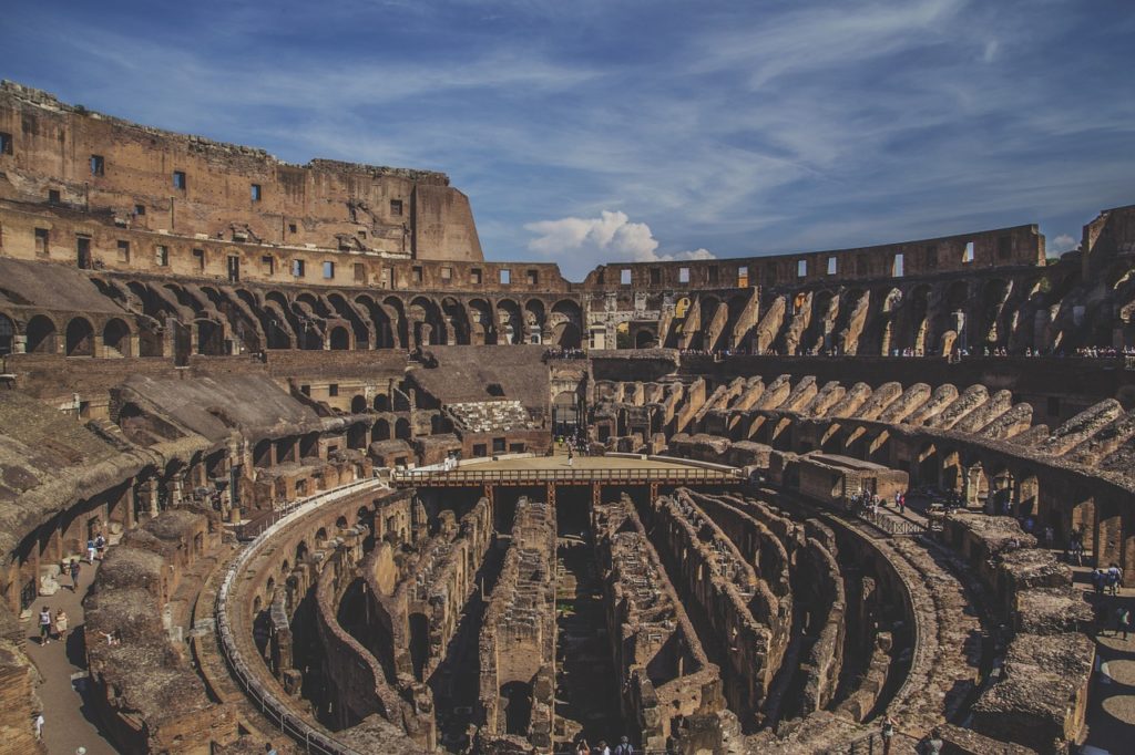 Interior of Colosseum, Rome, Italy