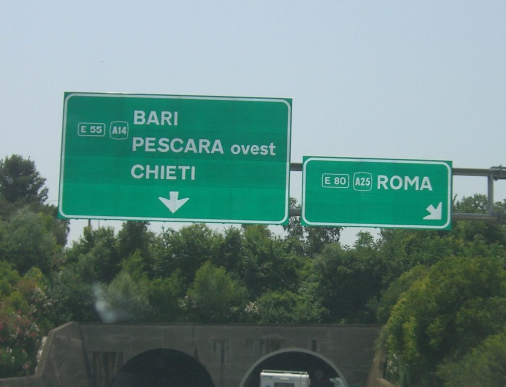 Italian motorway signs